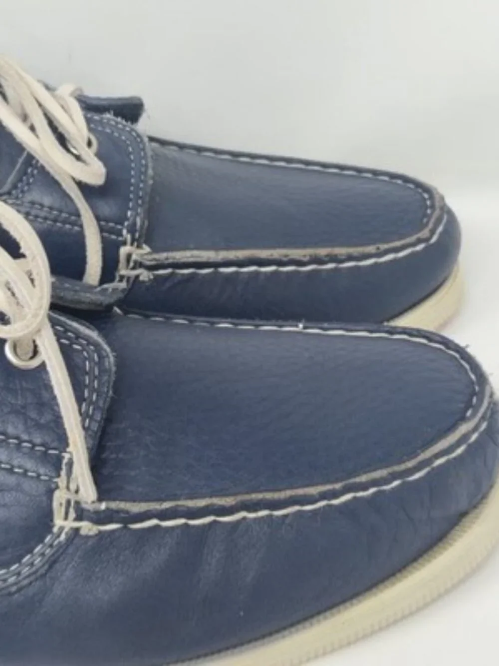 ​Vintage Dexter Boat Shoes Men's 12M Navy Leather Made in USA Heritage Casual
